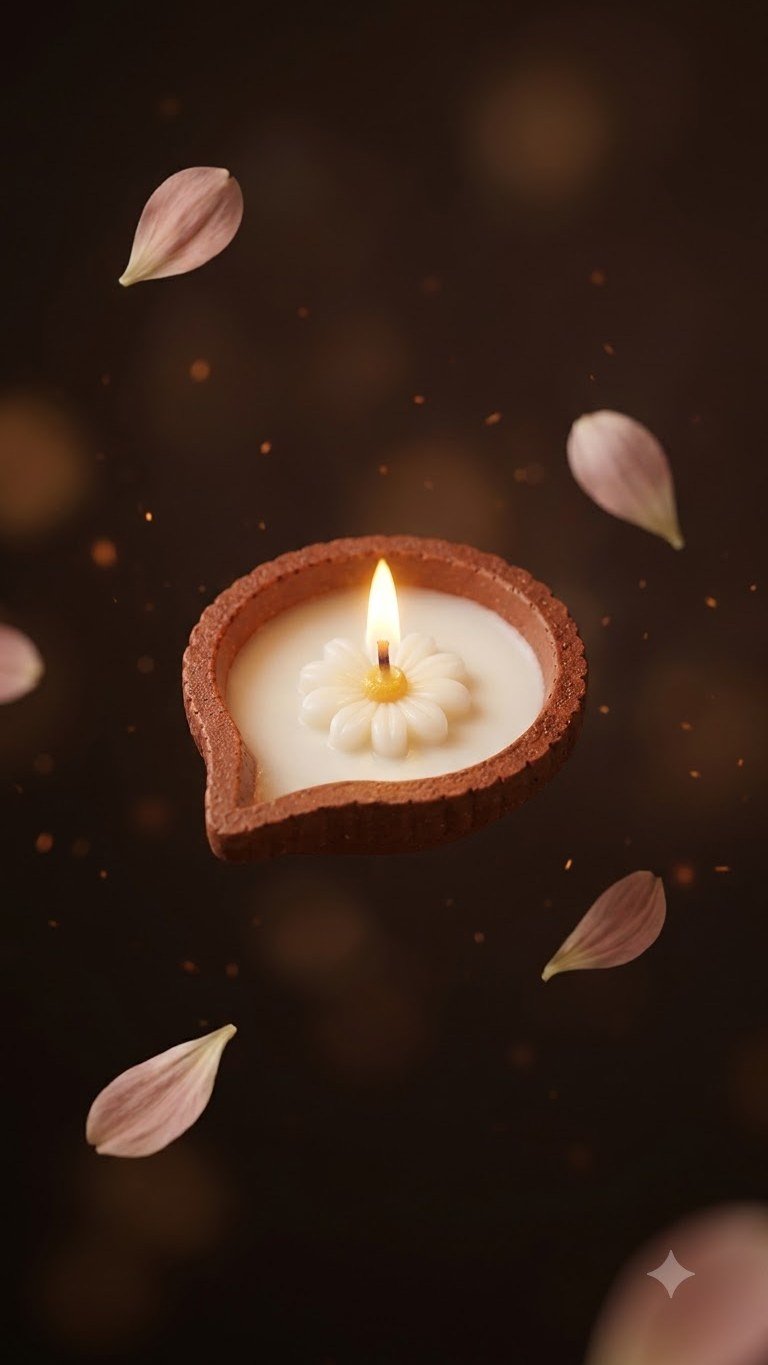 Diwali Daisy Diya Candles (Pack of 4)
