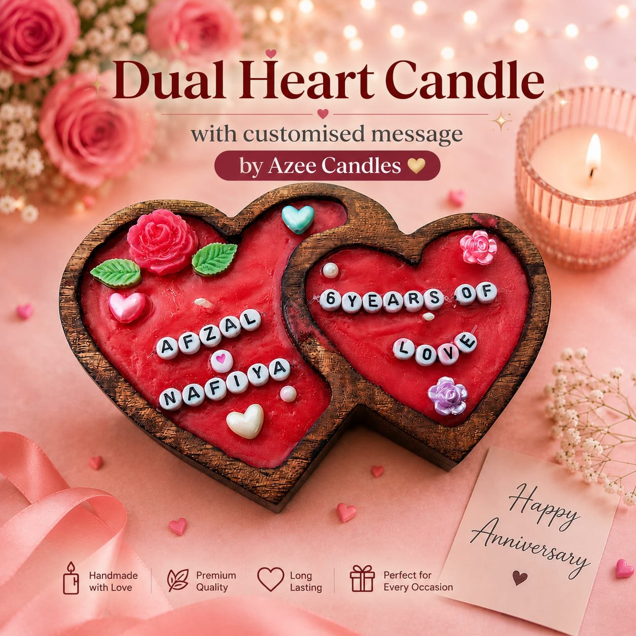 Handcrafted Heart Candle