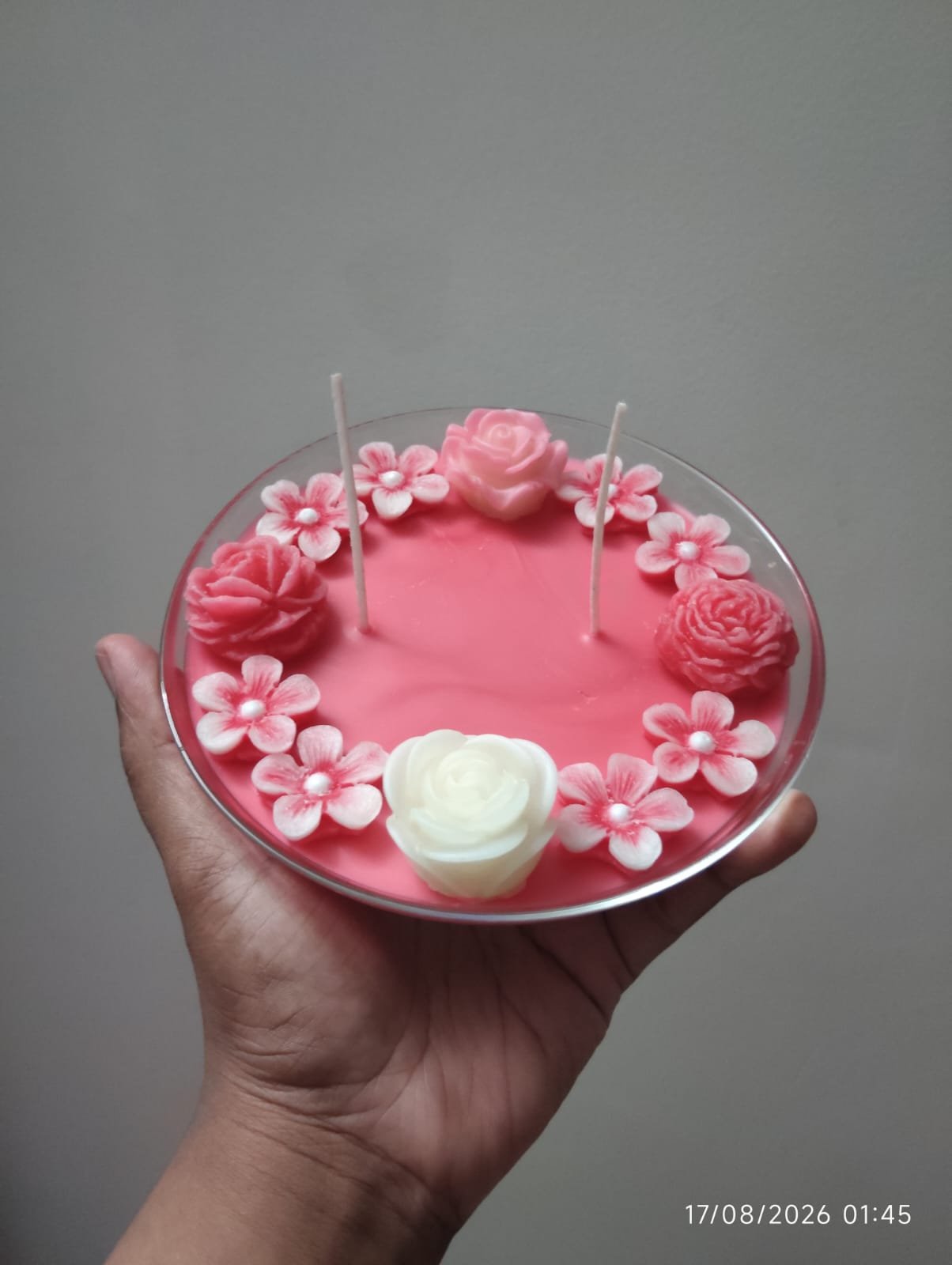 Personalized Rose Wreath Candle