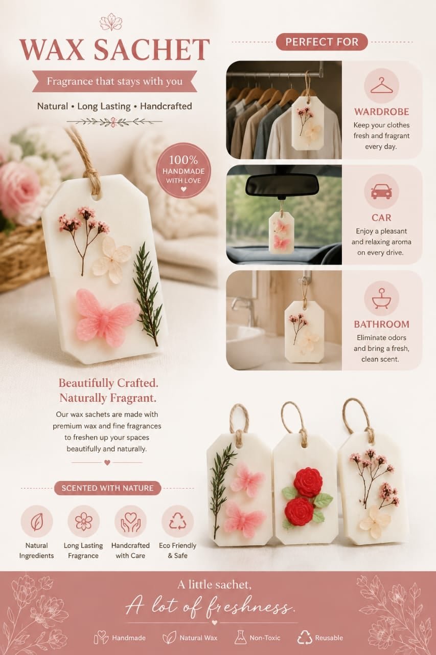 Pressed Flower Wax Sachet
